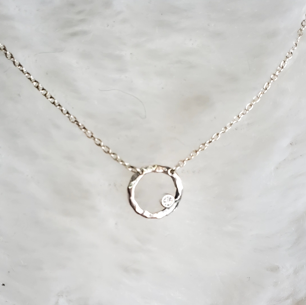 SILPADA 925 Sterling Silver "Orbiting Moon" Diamond Necklace N2290